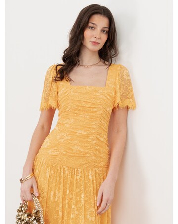 Maya Deluxe Ruched Lace Midaxi Dress