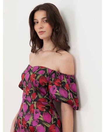 Maya Deluxe Jacquard Bardot Mini Dress