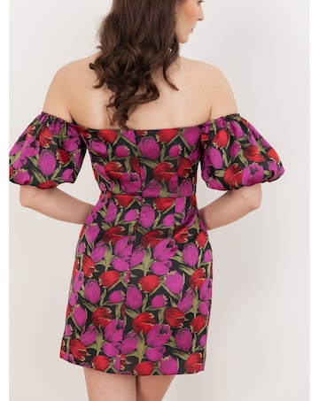 Maya Deluxe Jacquard Bardot Mini Dress