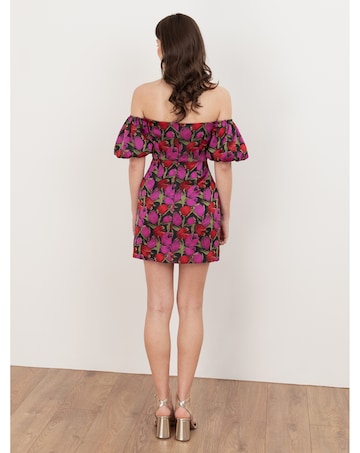 Maya Deluxe Jacquard Bardot Mini Dress