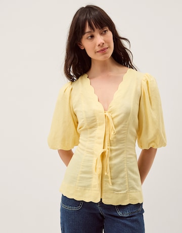 Monsoon Willow Puff Sleeve Tie Front Top