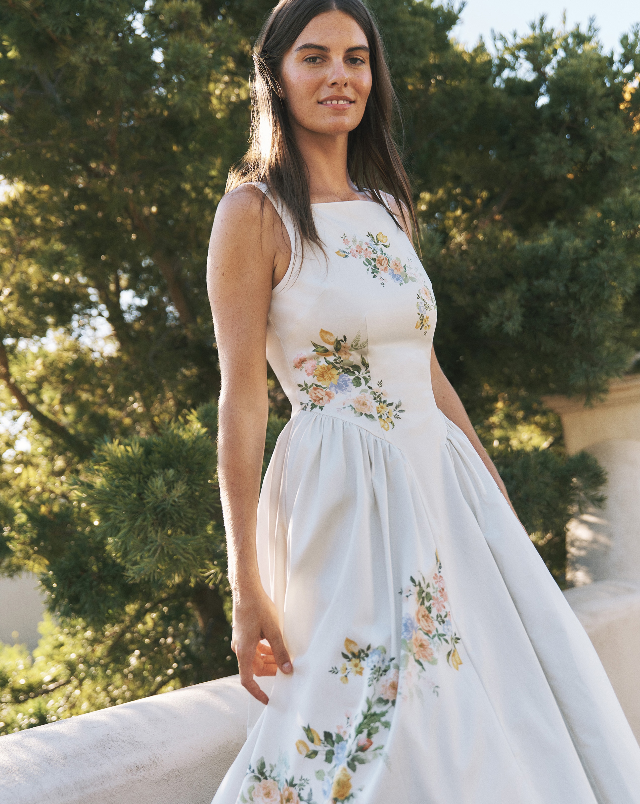 Monsoon Cindy Floral Print Midi Dress