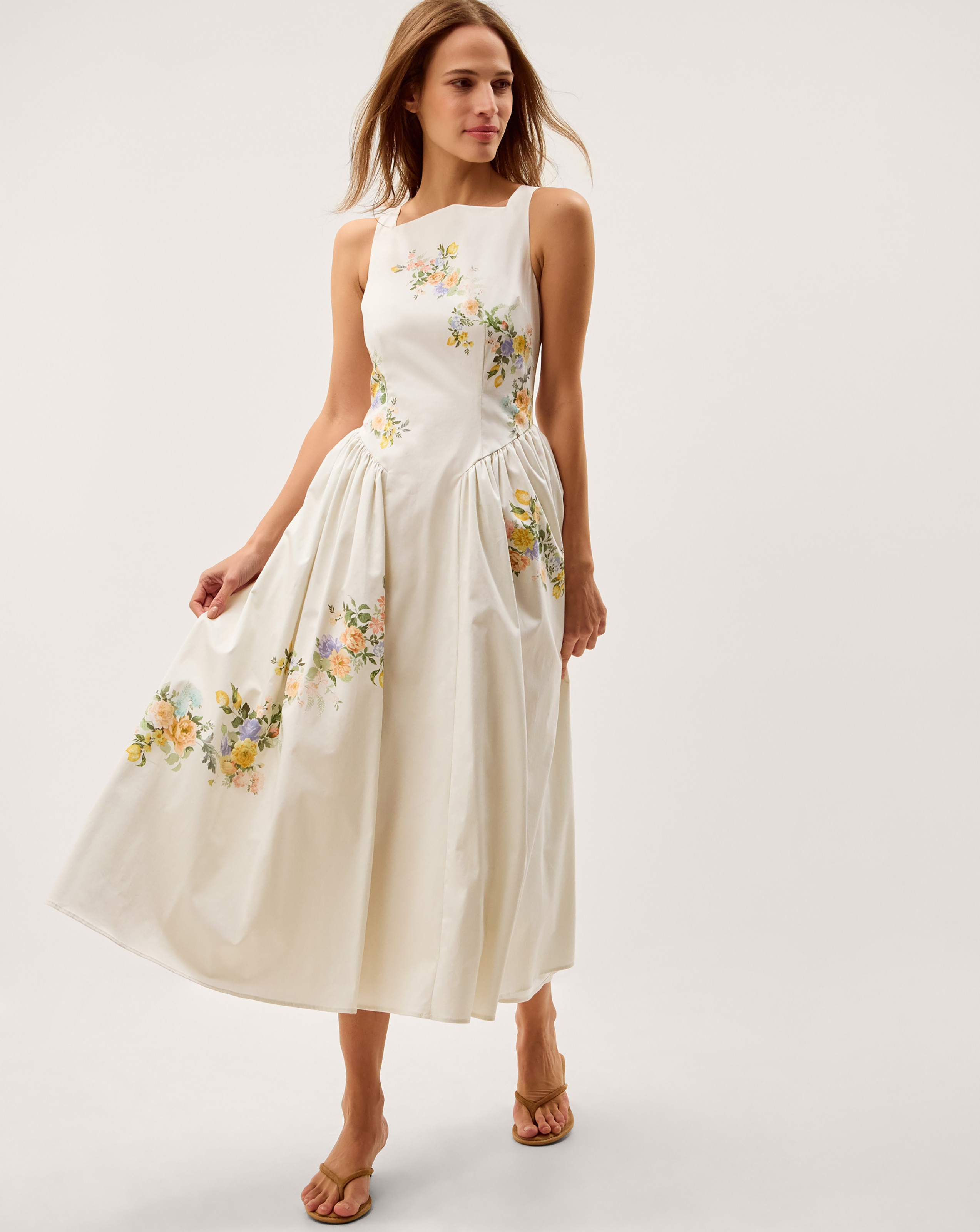 New In - Monsoon Cindy Floral Print Midi Dress