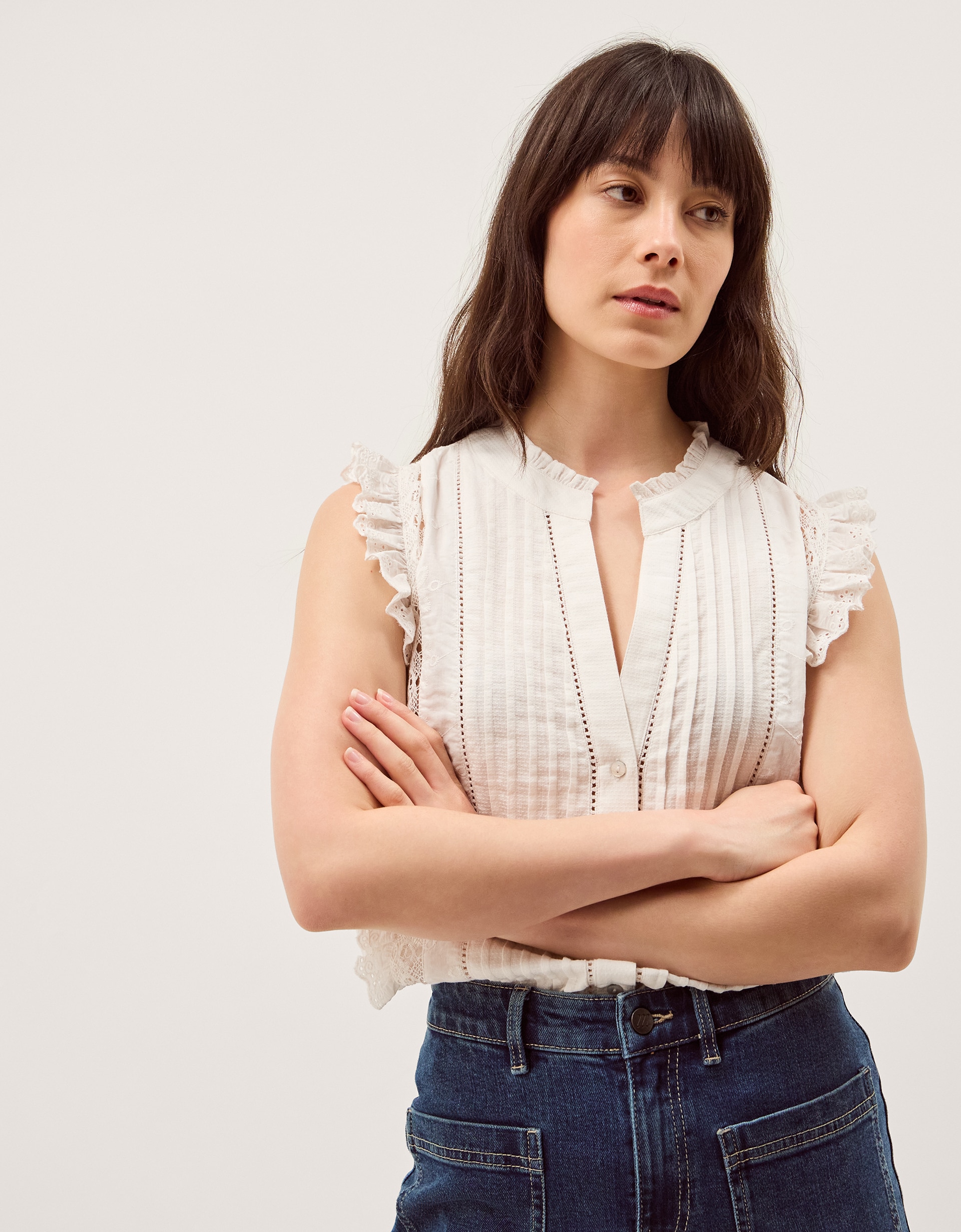 New In - Monsoon Lacy Sleeveless Broderie Top