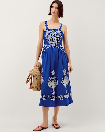 Monsoon Keira Embroidered Midi Dress