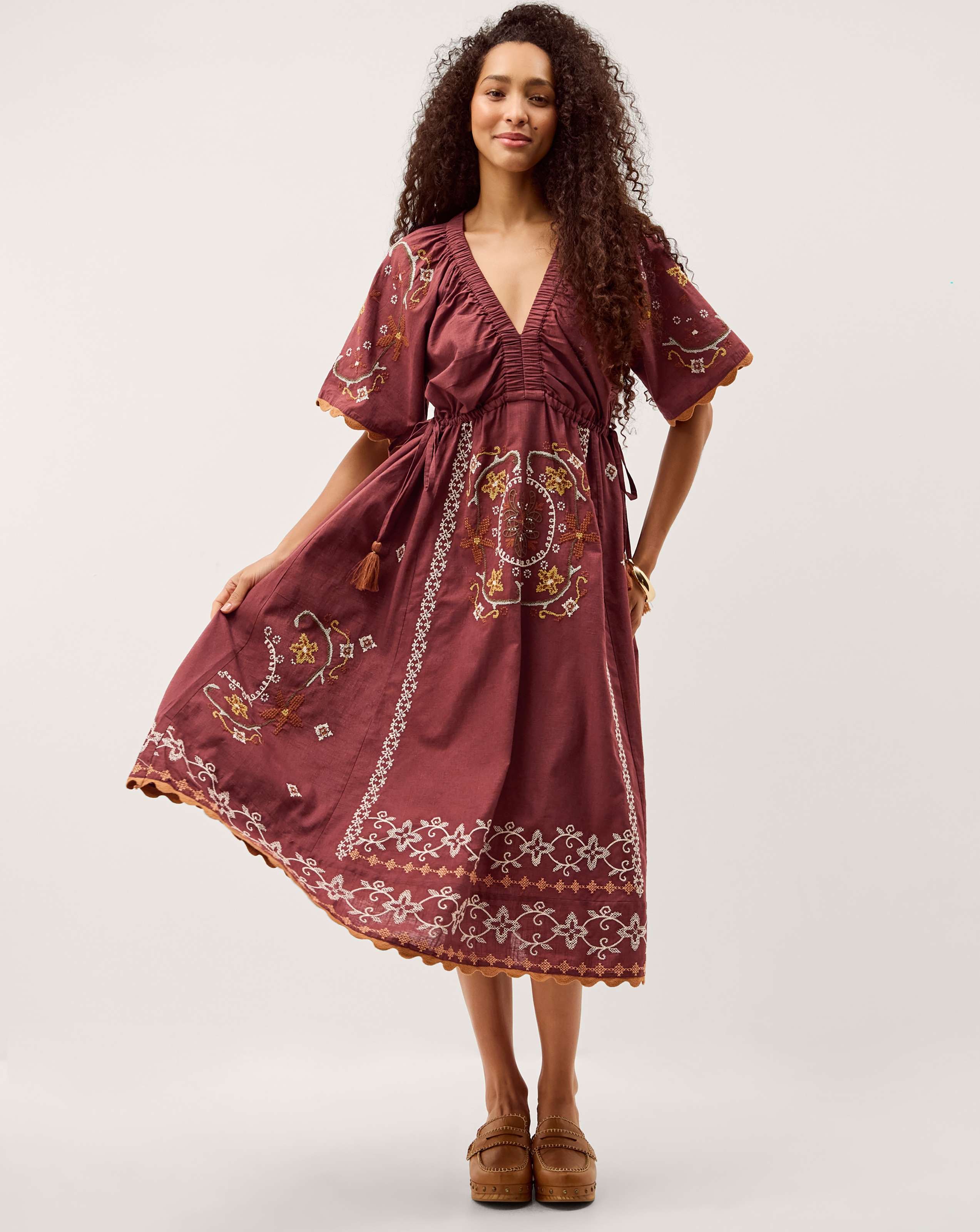 New In - Monsoon Greta Embroidered Midi Dress