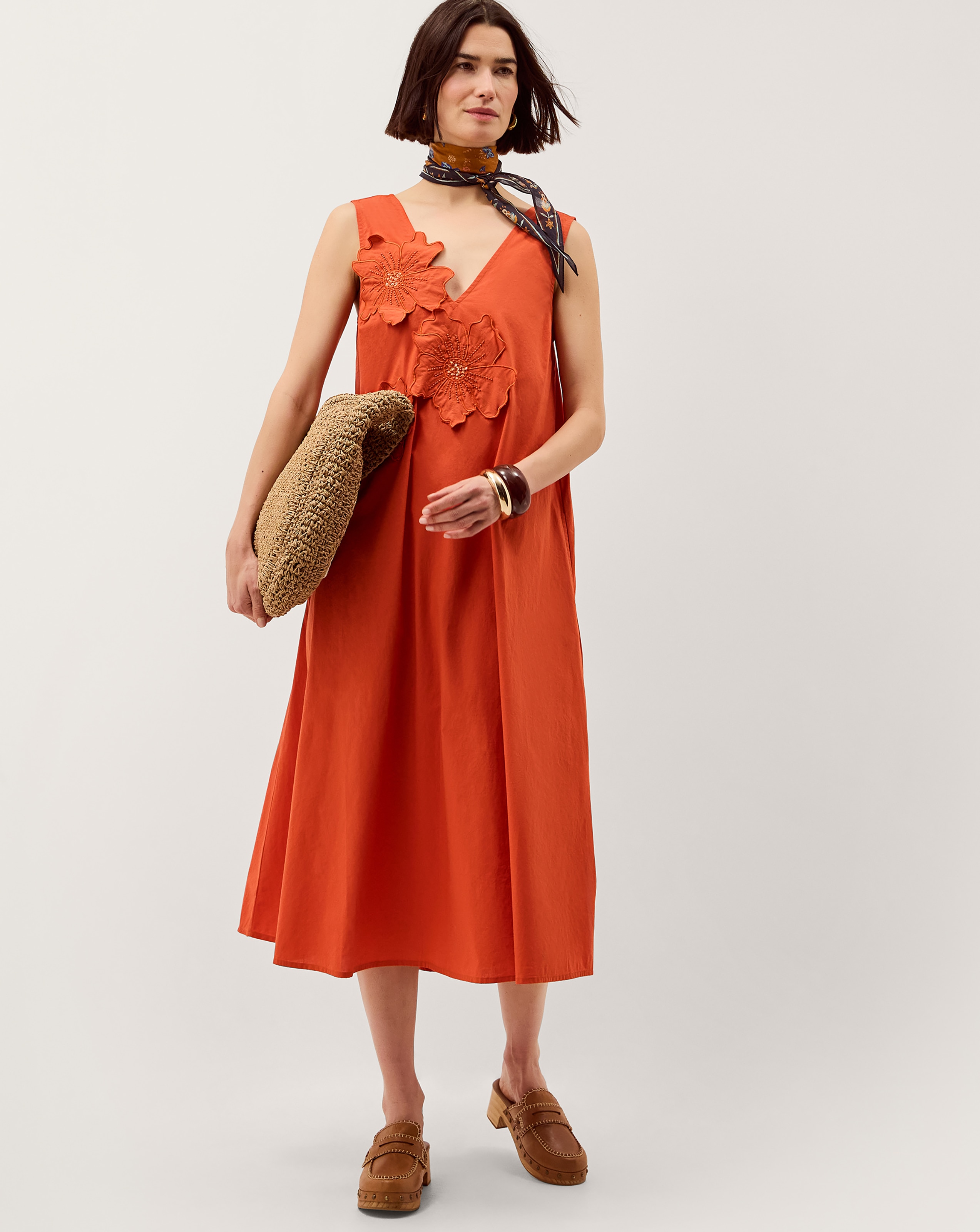 New In - Monsoon Rosalie Floral Cotton Midi Dress