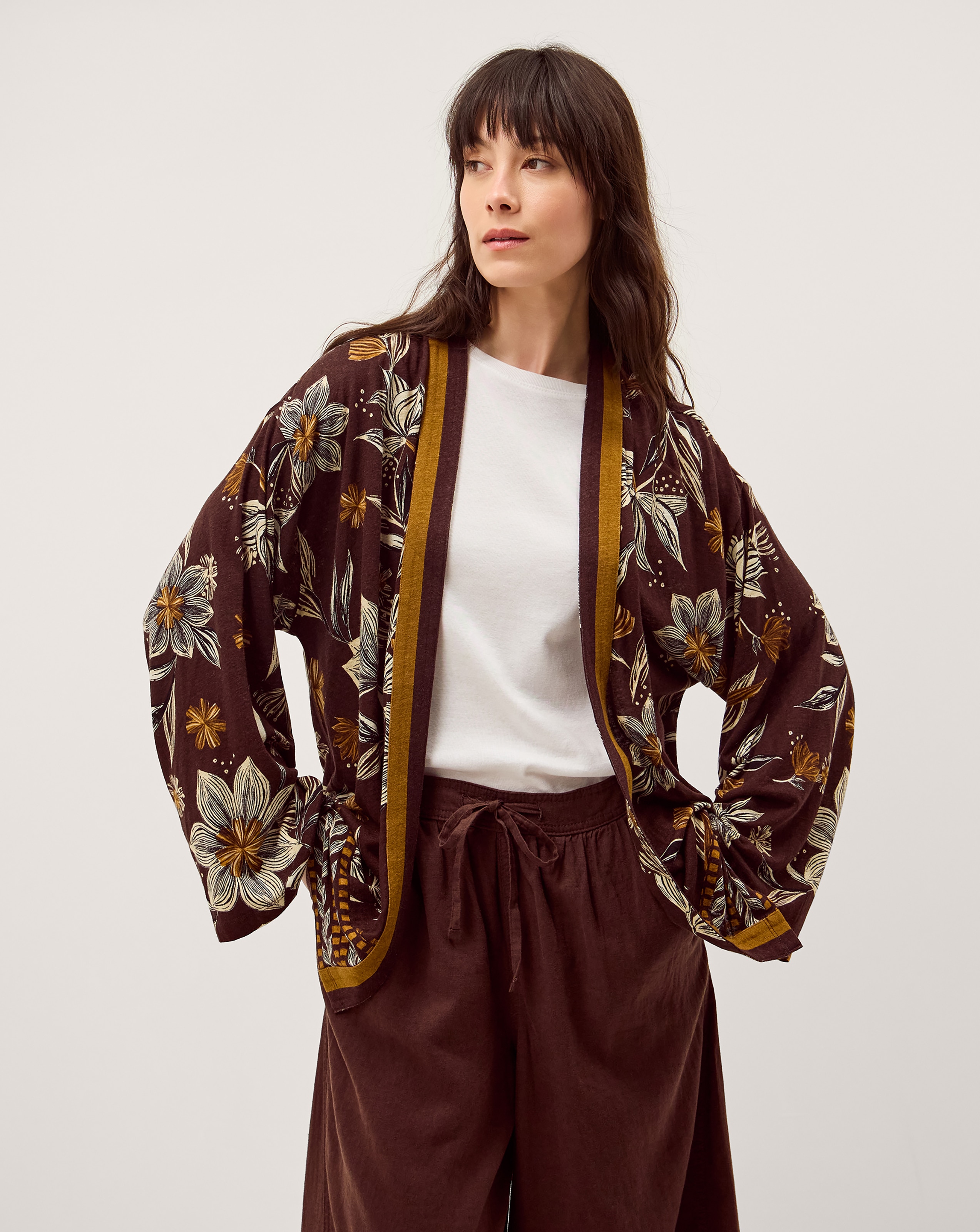 New In - Monsoon Esther Floral Linen Blend Jacket