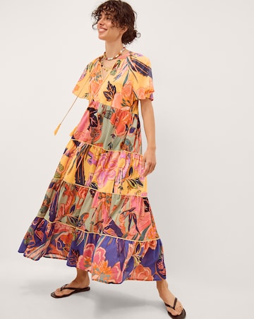 Monsoon Carmen Floral Tiered Midi Dress