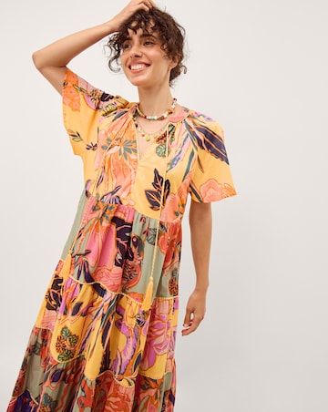 Monsoon Carmen Floral Tiered Midi Dress