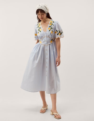 Monsoon Marisol Lemon Stripe Midi Dress
