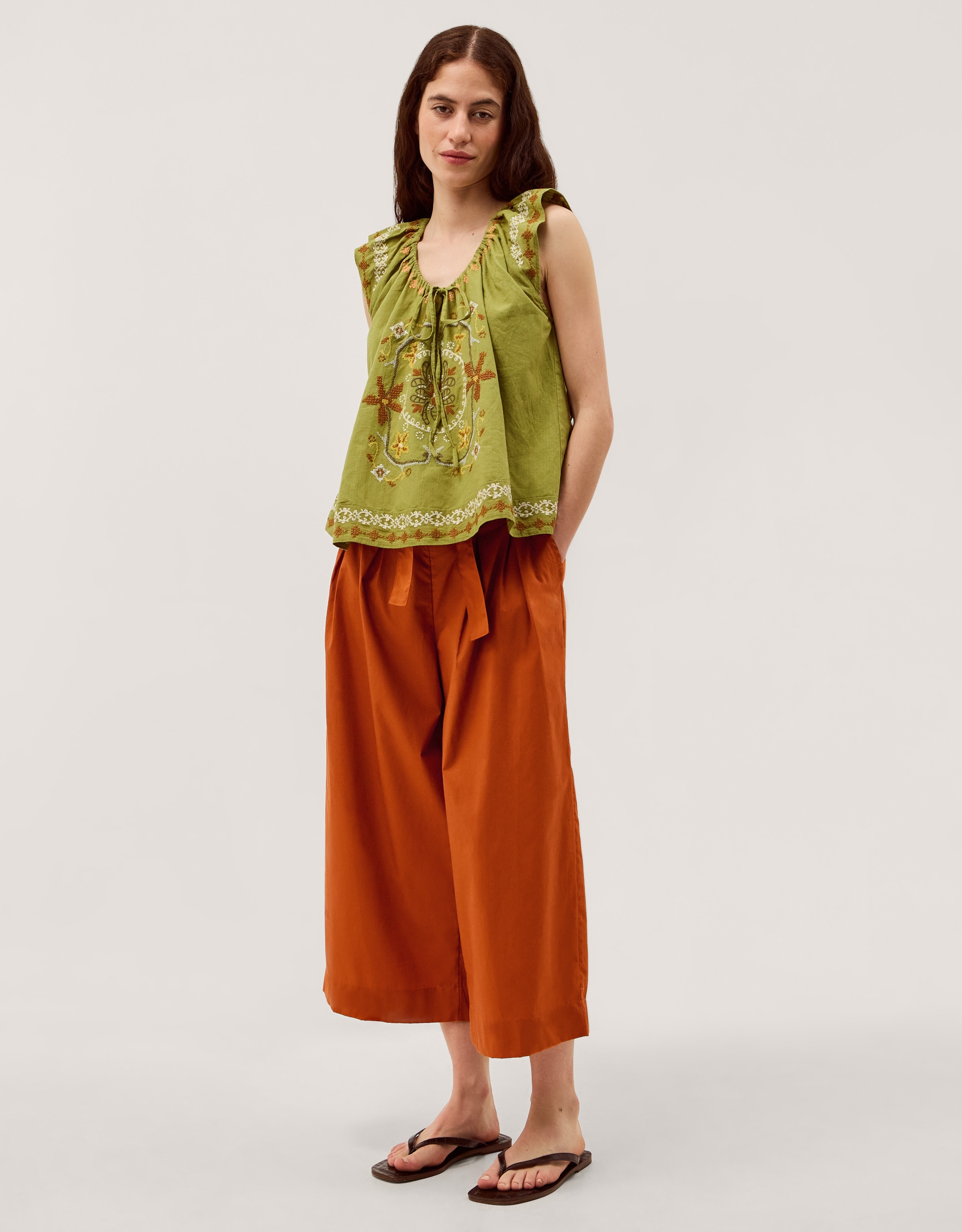 New In - Monsoon Sofia Cropped Wide Leg Trousers