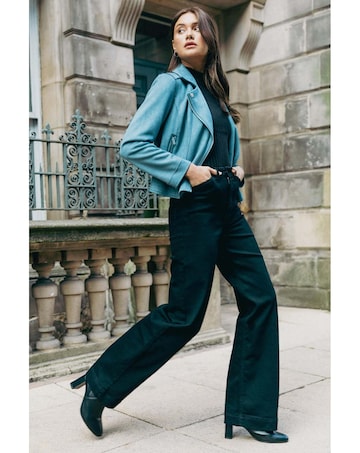 Roman Wide Leg Stretch Denim Jeans