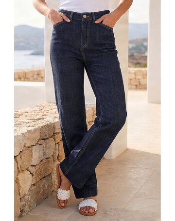 Roman Wide Leg Stretch Denim Jeans
