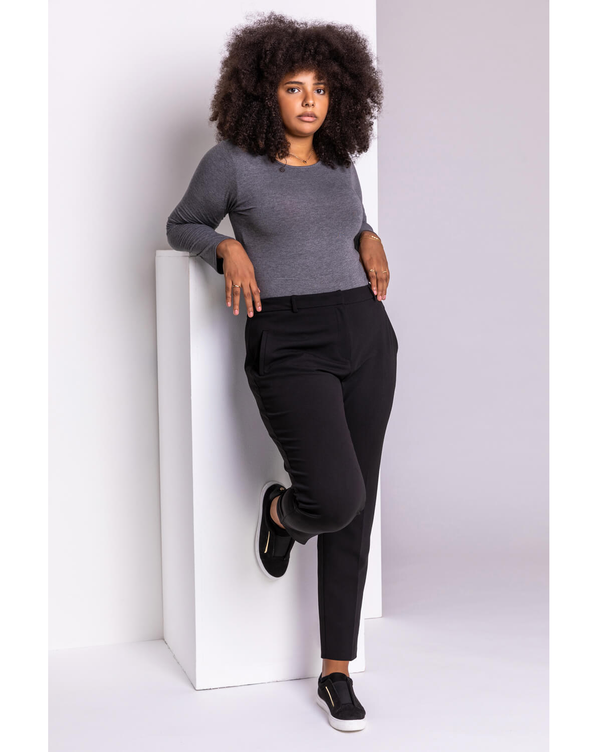 New In - Roman Curve Straight Smart Trousers