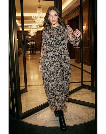 Roman Curve Animal A-Line Stretch Dress