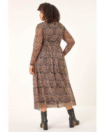 Roman Curve Animal A-Line Stretch Dress