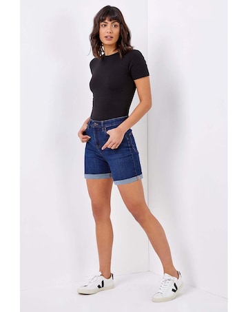 Roman Stretch Denim Mom Shorts