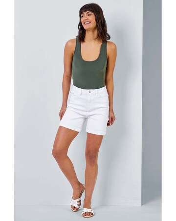 Roman Stretch Denim Mom Shorts