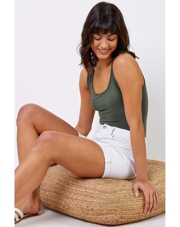 Roman Stretch Denim Mom Shorts