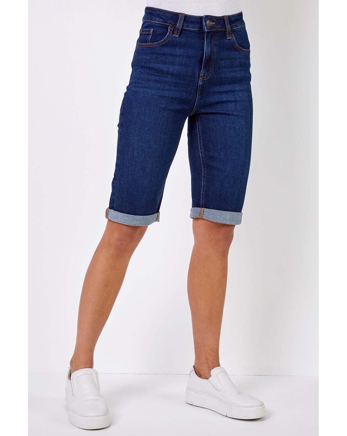 Roman Essential Stretch Knee Shorts - Indigo
