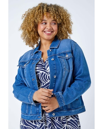 Roman Curve Cotton Denim Jacket