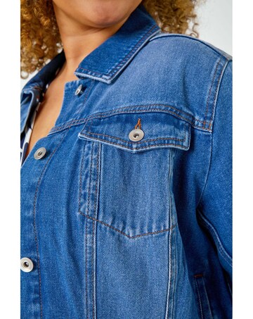 Roman Curve Cotton Denim Jacket