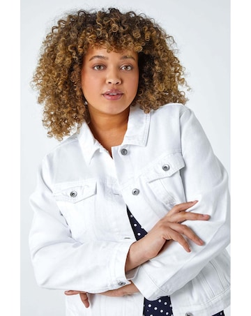 Roman Curve Cotton Denim Jacket