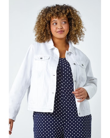Roman Curve Cotton Denim Jacket