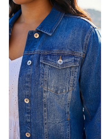 Roman Curve Cotton Denim Jacket