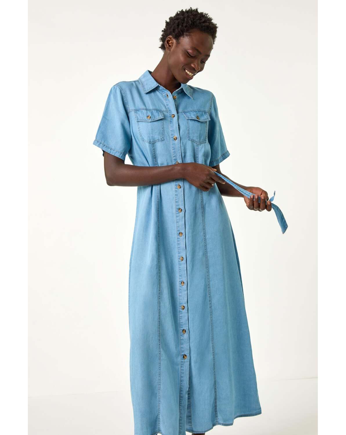 New In - Roman Button Through Midi Dress