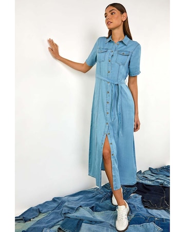 Roman Button Through Midi Dress