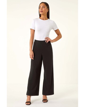 Roman Petite Wide Leg Stretch Trouser