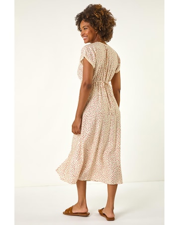 Roman Ditsy Lace Trim Midi Dress