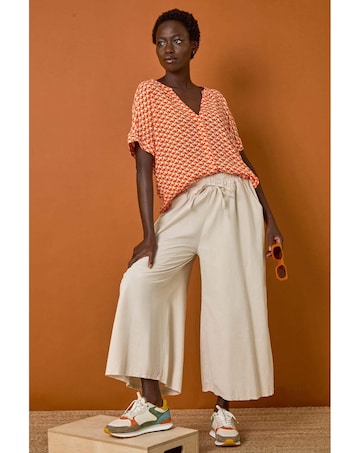 Roman Abstract Print Tunic Top