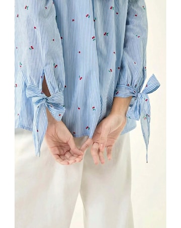 Roman Cherry Stripe Cotton Shirt