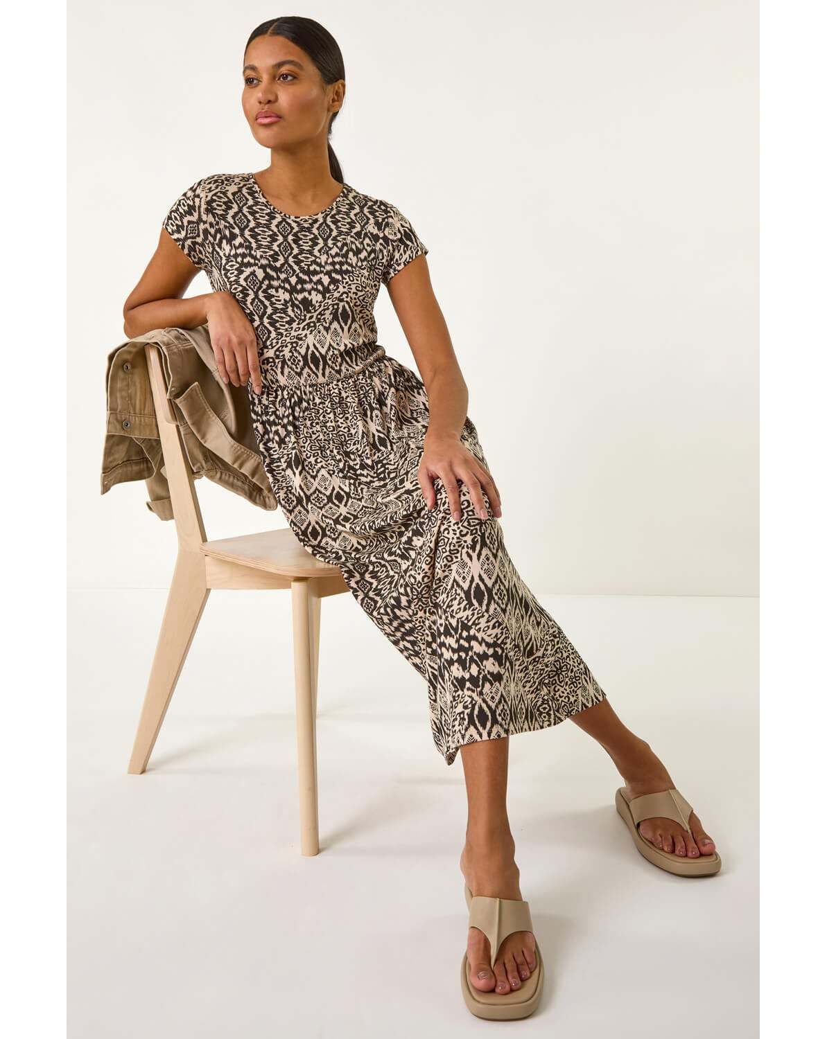 New In - Roman Abstract Print Midi Dress