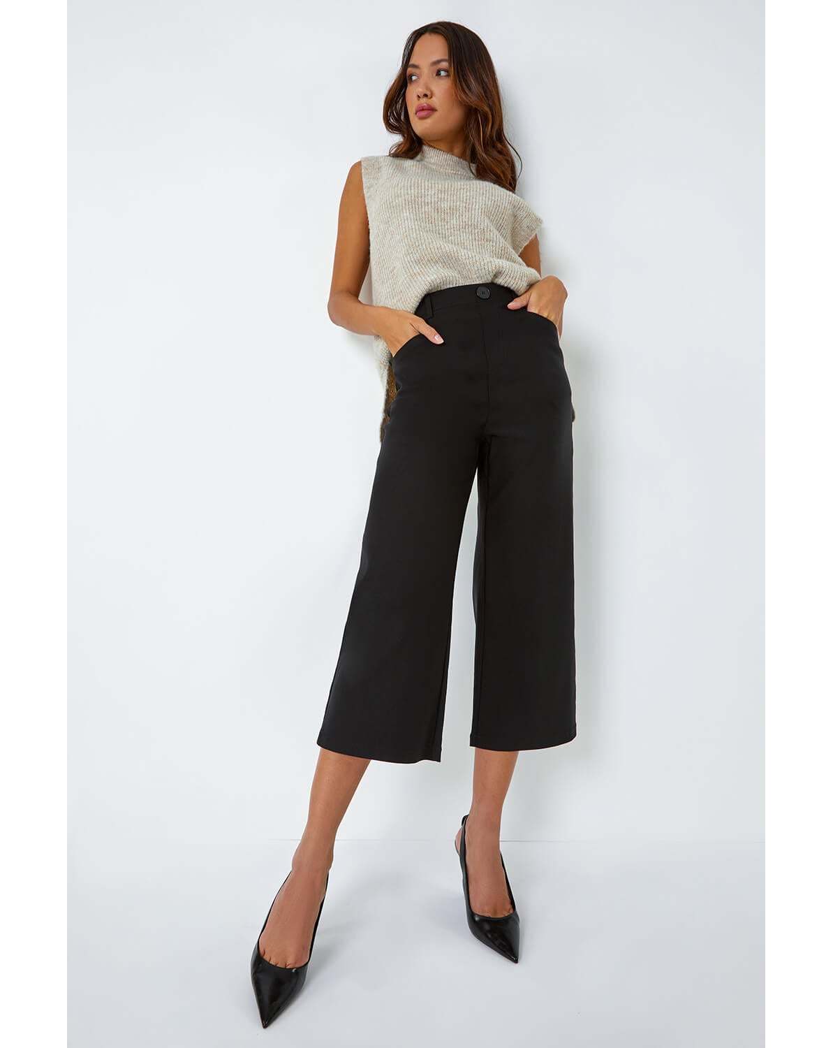 New In - Roman Cropped Stretch Culotte