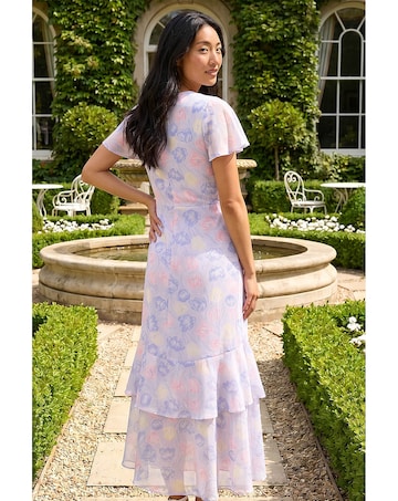 Roman Petite Floral Frill Midi Dress