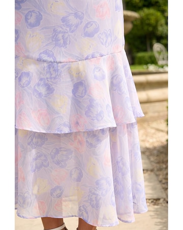 Roman Petite Floral Frill Midi Dress