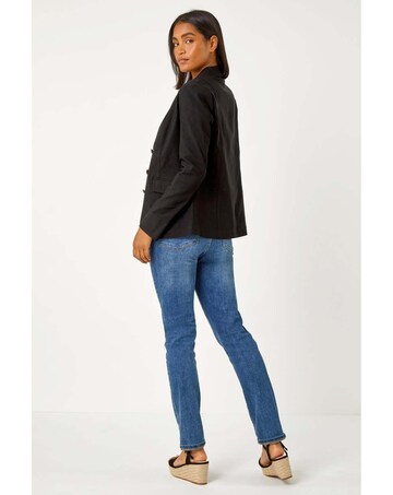 Roman Button Detail Stretch Blazer