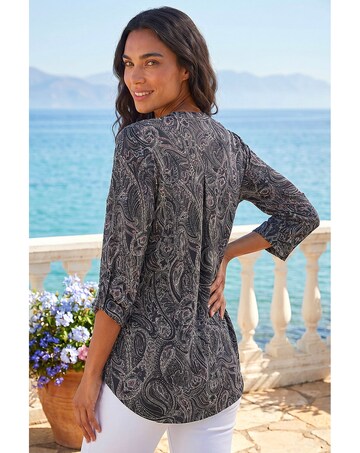 Roman Textured Paisley Stretch Blouse