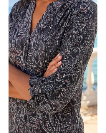 Roman Textured Paisley Stretch Blouse