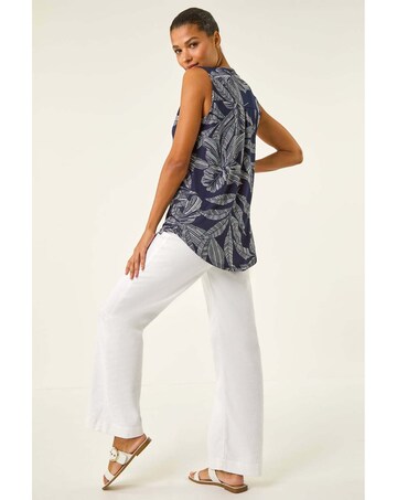 Roman Floral Puff Print Stretch Vest