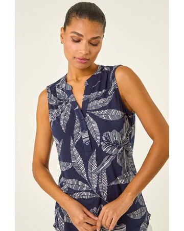 Roman Floral Puff Print Stretch Vest