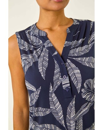 Roman Floral Puff Print Stretch Vest