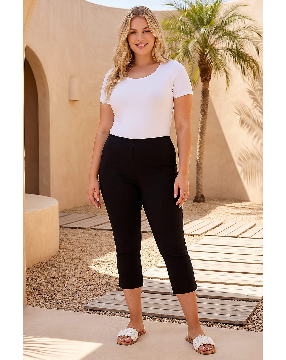 Roman Curve Cropped Stretch Trouser