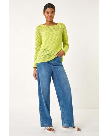 Roman Crochet Cotton Jersey Top