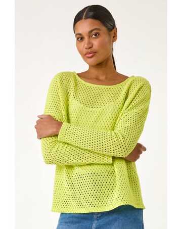 Roman Crochet Cotton Jersey Top