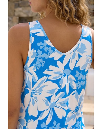 Roman Floral Print Stretch V-Neck Vest